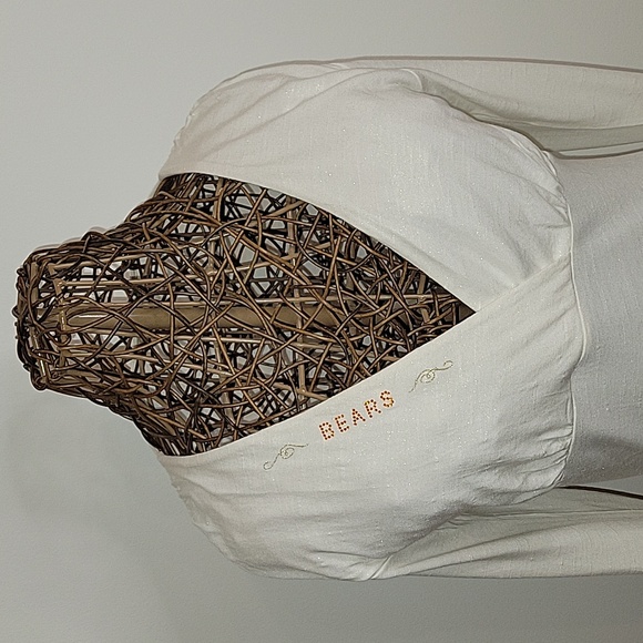 NFL All Star Couture Chicago Bears v neck rhinestone shimmer top womens size XL - Picture 2 of 10